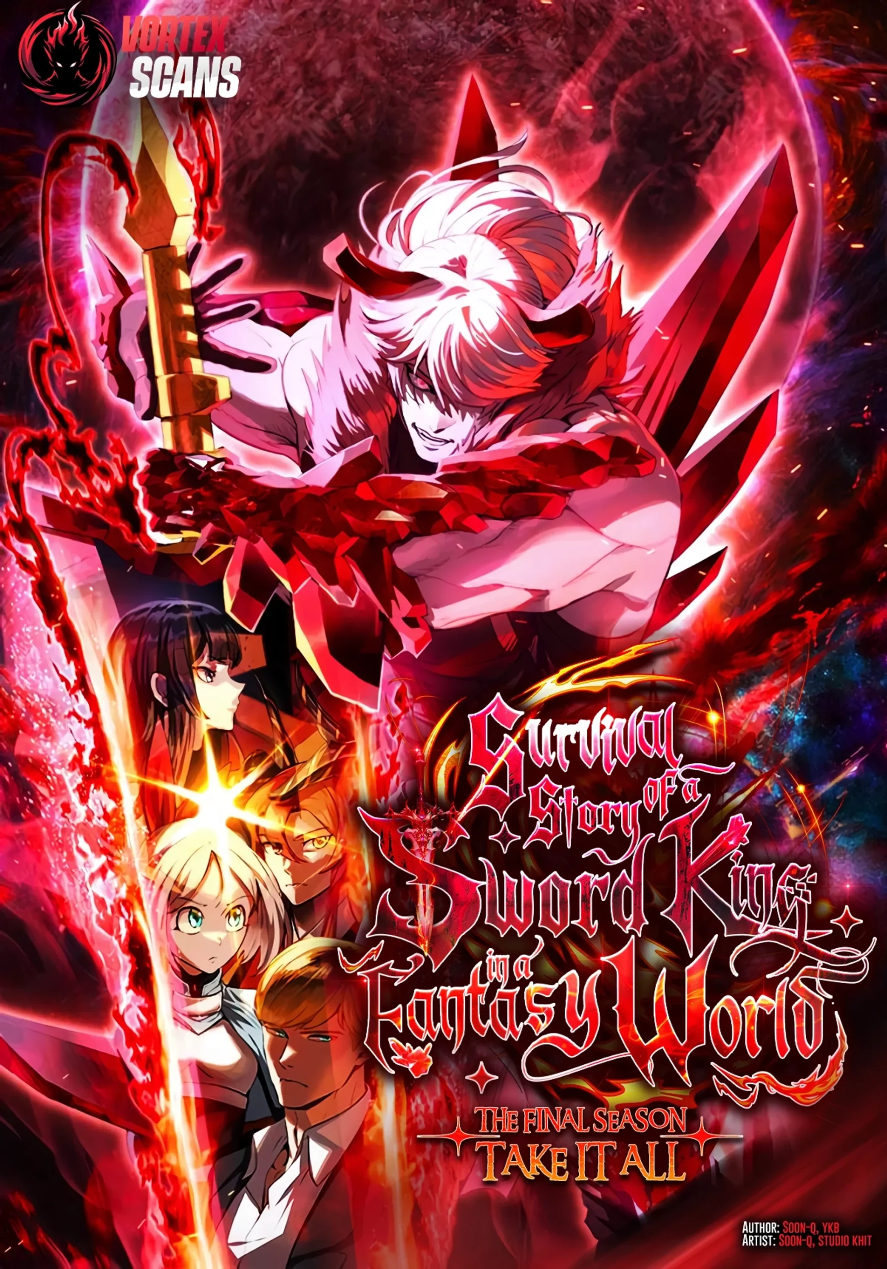 Portada de La Historia de Supervivencia de un Rey de la Espada en un Mundo de Fantasía