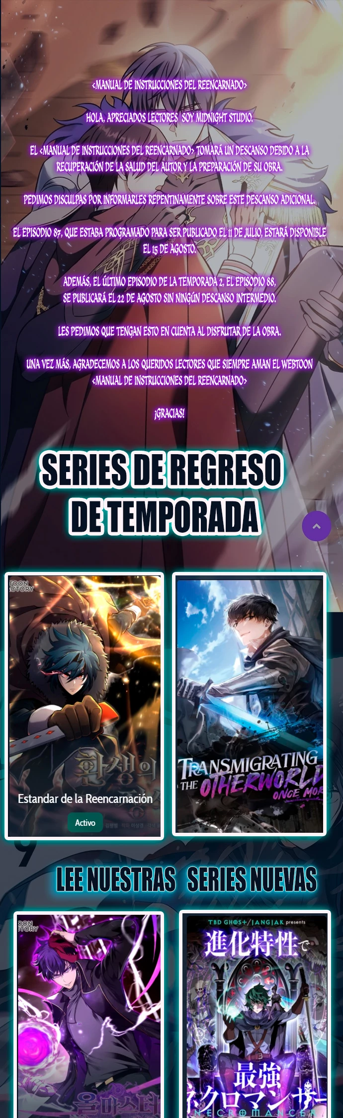 Manual de instrucciones del Reencarnado capítulo 86.05 página 1