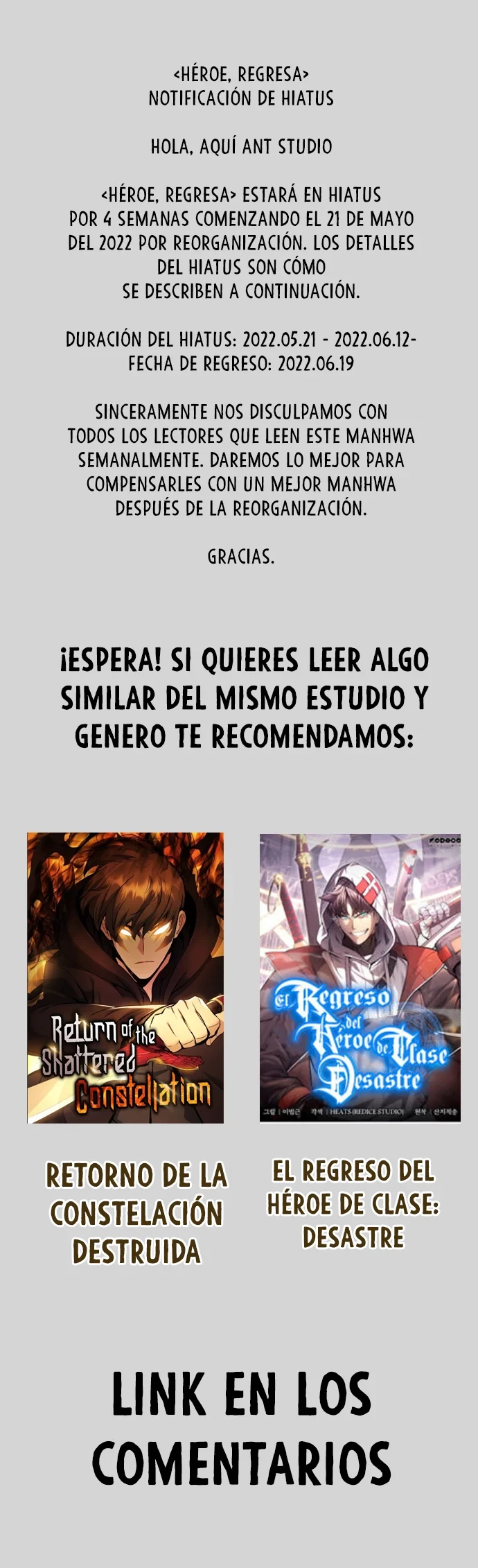 Heroe, regresa capítulo 31.5 página 1