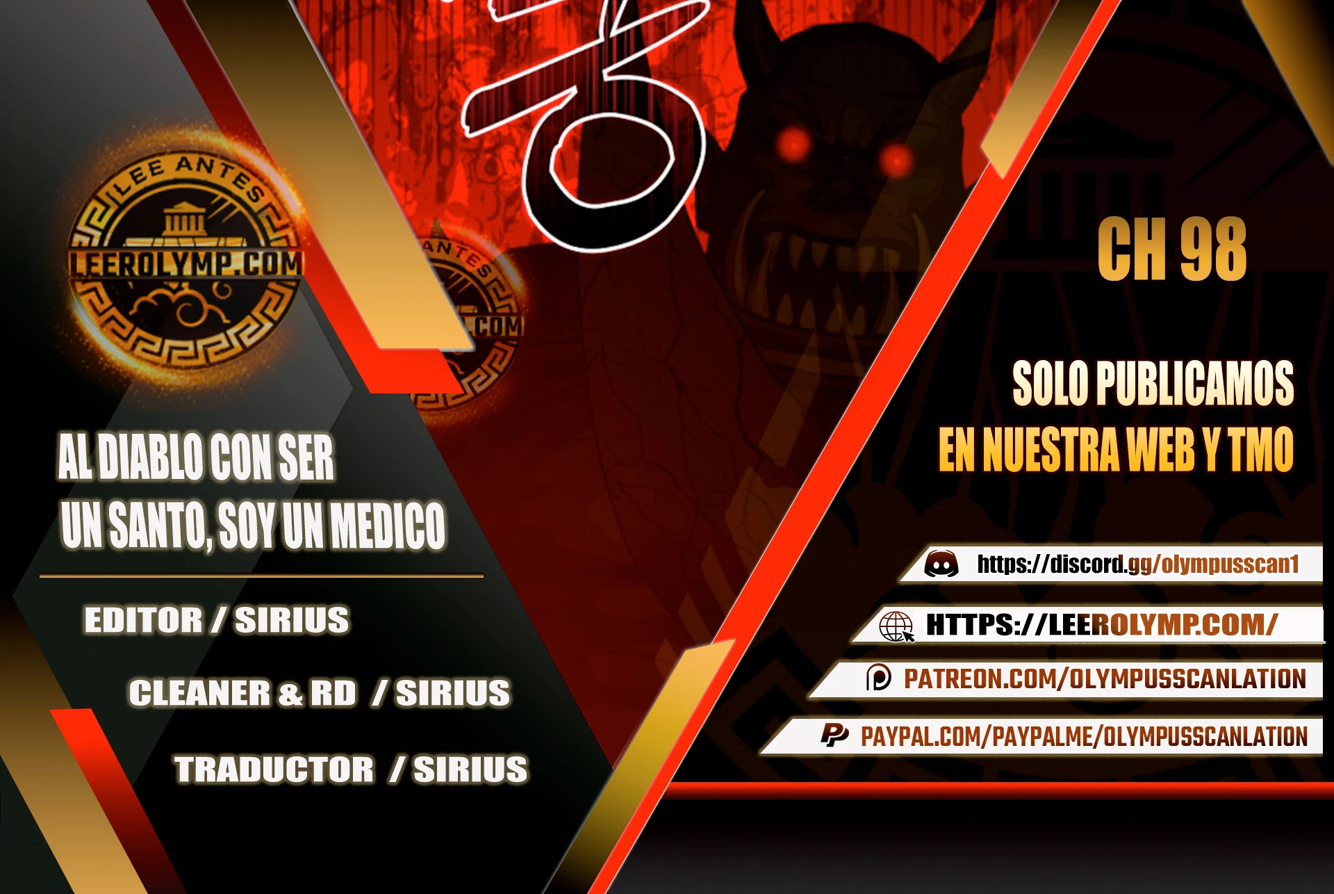 Al demonio con ser un santo, soy un medico capítulo 98 página 1