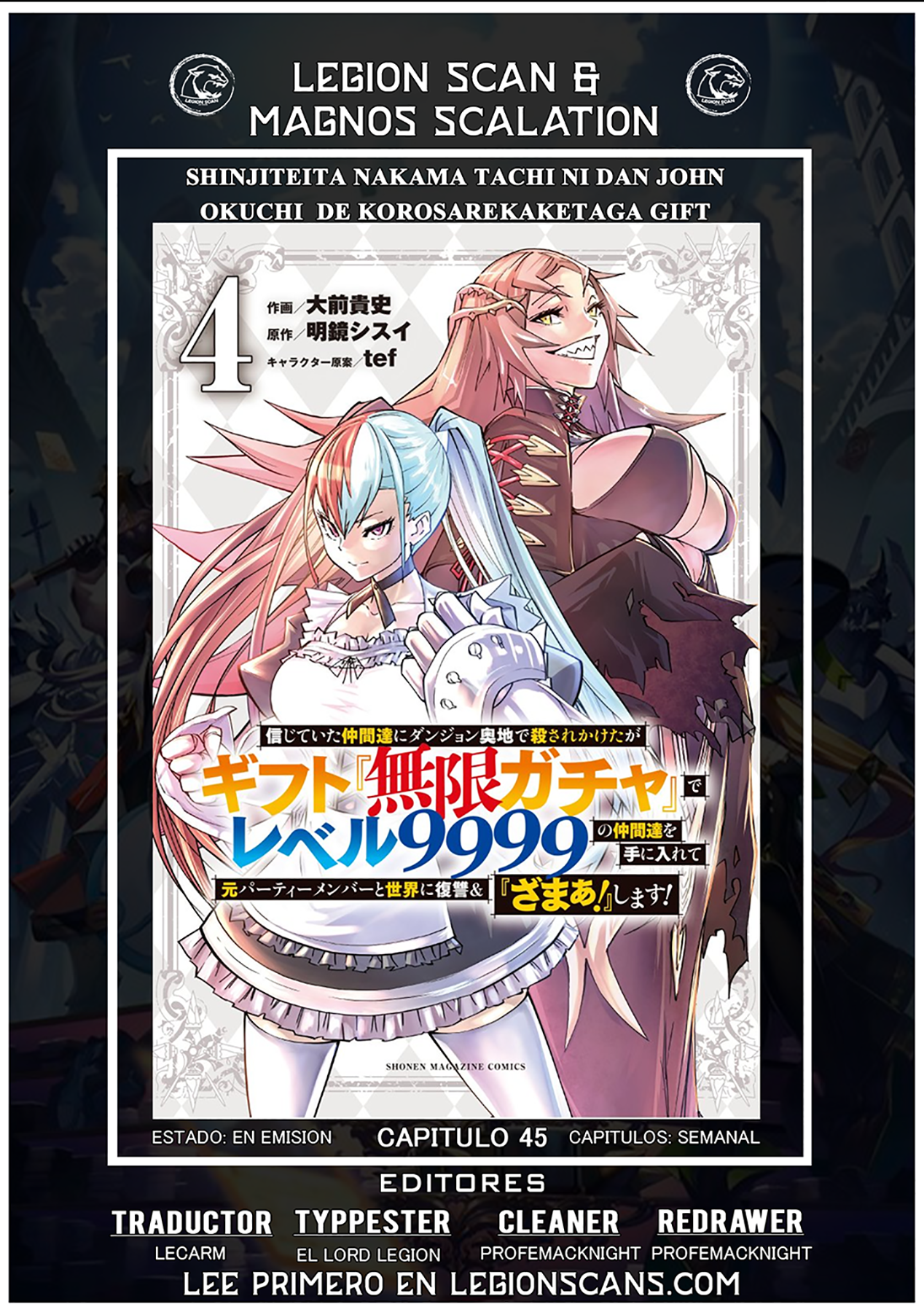 Shinjiteita Nakama Tachi Ni Dungeon Okuchi De Korosare Kaketa ga Gift 『Mugen Gacha』 De Level 9999 No Nakama Tachi Wo Te Ni Irete Moto Party Member To Sekai Ni Fukushu & 『Zamaa!』 Shimasu! capítulo 45 página 1
