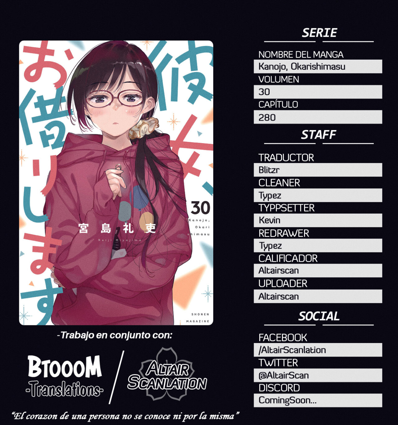 Kanojo, Okarishimasu capítulo 280 página 1