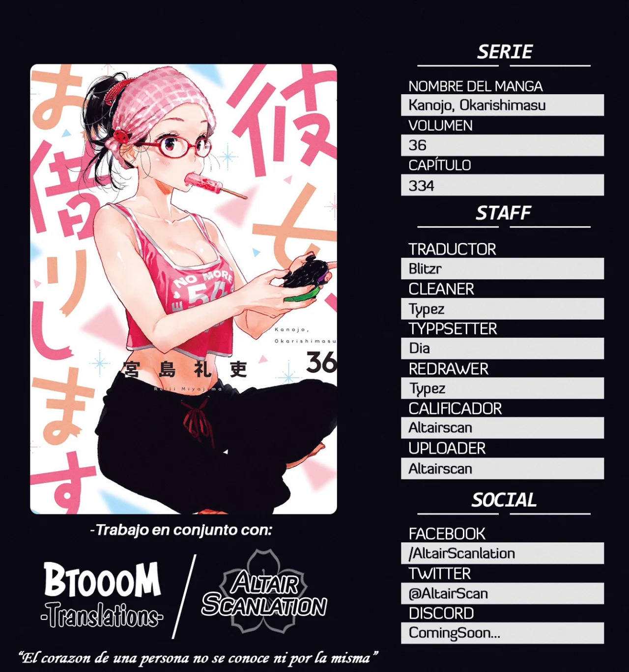 Kanojo, Okarishimasu capítulo 334 página 1
