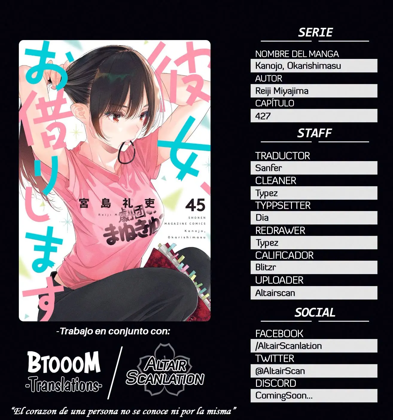 Kanojo, Okarishimasu capítulo 427 página 1