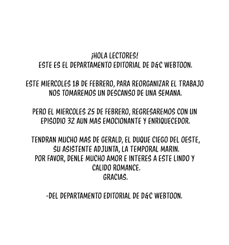 Me comprometí con el duque ciego capítulo 31.5 página 1