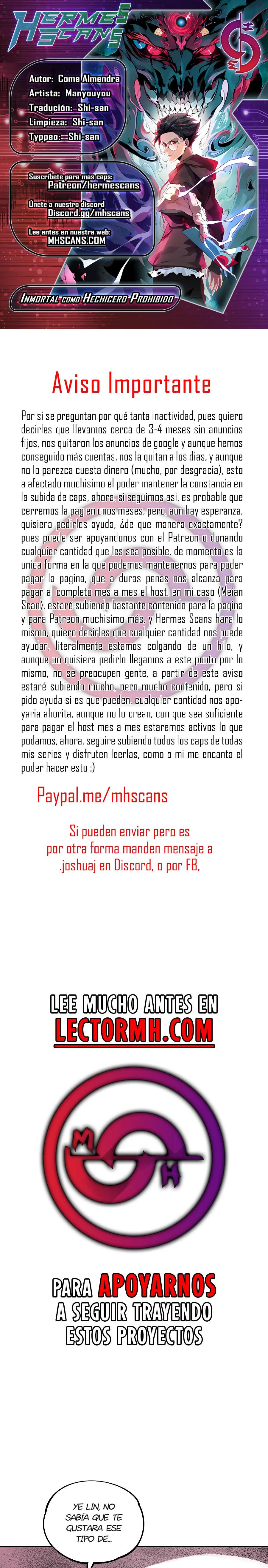 Inmortal Como un Hechicero Prohibido capítulo 32 página 1
