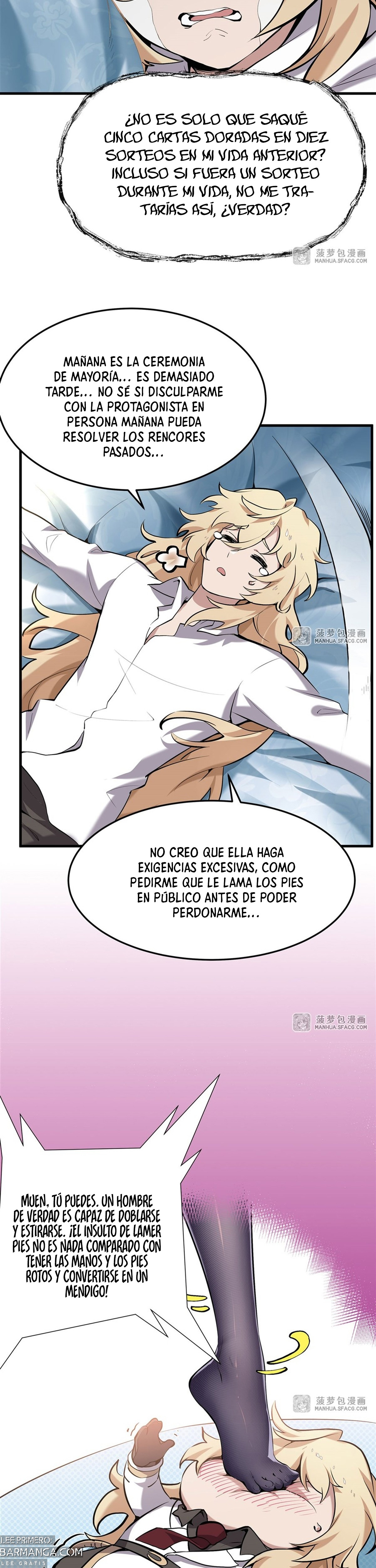 El villano rubio de la novela de la protagonista femenina quiere ser feliz capítulo 1 página 23